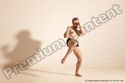 Underwear Martial art Man White Moving poses Slim Short Blond Dynamic poses Academic